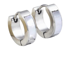 Aros Argollas de Acero con Nacar