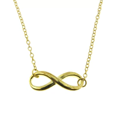 Dije Infinito de Acero Dorado con Cadena