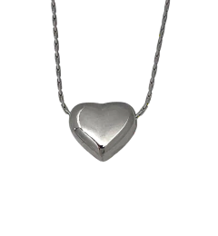 Dije Corazon Inflado de Acero con Cadena