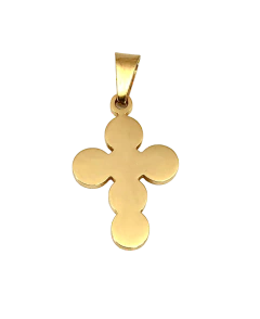 Dije Cruz de Acero Dorado