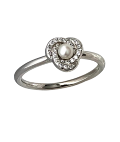 Anillo de Plata con Perla y Zirconia/Cubic - comprar online