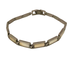 Pulsera Cadena con Nacar de Acero