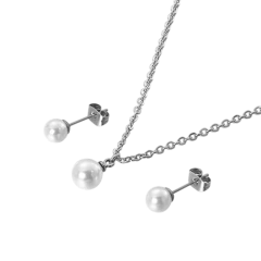 Conjunto de Acero con Perlas