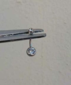 OMBLIGO STRASS DOBLE PLATEADO