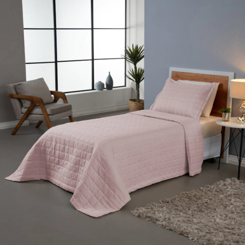 Kit Cobre Leito Soft Dupla Face Matelado com Porta Travesseiro