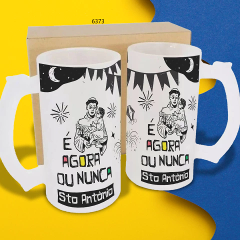 Caneca de Chopp de Vidro Jateada 475ML - Tema Festa Junina (6373) - comprar online