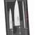 Kit de cuchillos Tramontina Ultracorte que incluye un cuchillo chef, un cuchillo de cocina y un afilador, presentado en un empaque elegante.