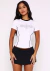 Baby Tee Vivos y Cuello Combinado con STRASS CRUZ - comprar online