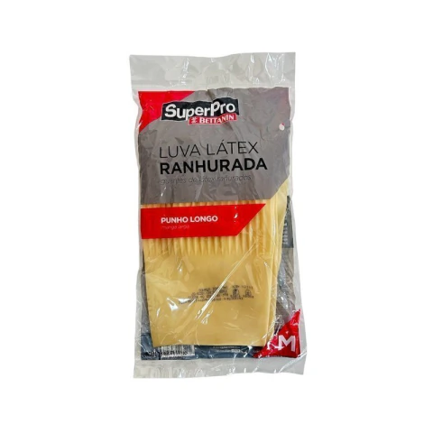 LUVA LATEX PUNHO LONGO TAM M PAR SUPER PRO