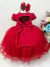 Vestido Infantil Vermelho C/ Aplique de Borboletas e Pérolas