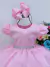 Vestido Infantil Rosa Batizado Babados e Strass Tamanho: 3