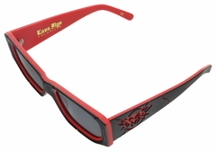 Óculos De Sol Black Lava Fly Black Red Handmade - comprar online