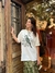 Camiseta over size pássaro verde