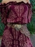 Vestido Boho Ombro a Ombro Estampa Étnica Bordô