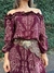 Vestido Boho Ombro a Ombro Estampa Étnica Bordô - comprar online