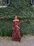 Vestido Boho Ombro a Ombro Estampa Étnica Bordô na internet
