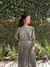 Vestido Renda Longo Manga Curta Verde Oliva - comprar online