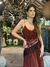 Vestido Midi em Tule com Babados Marrom na internet
