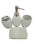 SET 4 PIEZAS BAÑO CERAMICA FLORES