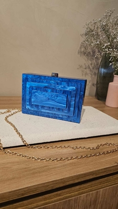 Bolsa Clutch Madrepérola Azul