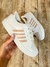 Tênis Casual Feminino Listras Confortável Leve Academia Branco Rosa - comprar online