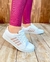 Tênis Casual Feminino Listras Confortável Leve Academia Branco Rosa