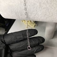 Pulseira Coração Vazado Prata 925 - Sweet Luar