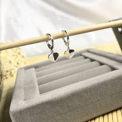 Brinco Argolinha Com Coração Prata 925