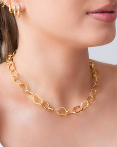Choker Corações Vazados Dourada na internet