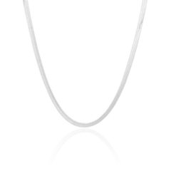 Choker Malha Fita 4 mm Prateada