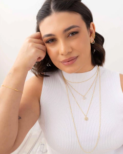 Piercing Bolinhas Três Filetes Dourado - comprar online