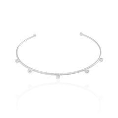 Bracelete Bolas Pontos de Luz Cristal Prateado