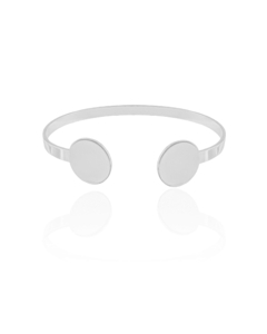 Bracelete Detalhe Redondo Liso 4 mm Prateado