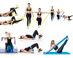 Kit 5 Faixas Elásticas Tipo Thera Band Fisioterapia 1,5 mt - Cheers Fitness