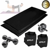 Tornozeleira Caneleira Par 5kg + Par De Halter 4 Kg + Roda ABD + 2 Colchonete