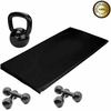 Kit Aeróbico Em Casa - Halter 4 Kg + Halter 2 Kg + Colchonete + Kettlebell emborrachado 4 kg