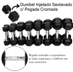 Kit Dumbbell Sextavado Injetado c/ 10 Pares + Suporte - comprar online