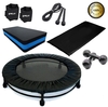 Kit Aeróbico Mini Jump+halter 3kg+corda+caneleira3+step+capa + Colchonete