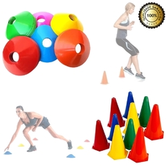 Kit agilidade treino futebol C 10 Cones +10 Chapéu Chinês