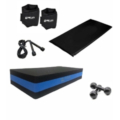 Kit Aeróbico Caneleira 5+ Step+Halter 3kg+Colchonete+Corda