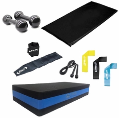 Kit funcional para treinos de aeróbico em casa com pesos