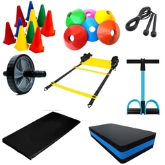 Kit Funcional C/ 16 Ítens - Escada +roda + Cone+ Prato