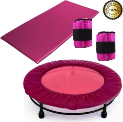 Kit Aeróbico Rosa - Jump + Colchonete + Caneleleira4kg +capa