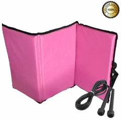 Kit Academia - Colchonete De Ginástica Dobrável Rosa+ Corda - comprar online