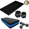 Kit Aeróbico Caneleira 2 Kg + Step + Halter 3kg + Colchonete