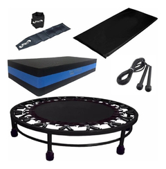 Kit Aeróbico Mini Jump+colchonete+corda +caneleira5 +step