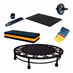Kit Mini Jump+colchonete + Roda + Caneleira4 + Step + Faixa