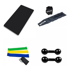 Caneleira 2 Kg- Par + Colchonete + Kit Mini Band + Peso 2 Kg
