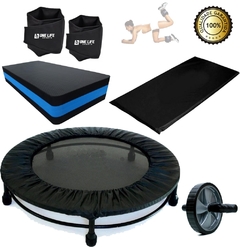 Kit Aeróbico Mini Jump+colchonete+roda+caneleira+step+capa
