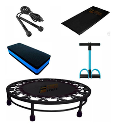 Kit Aeróbico Mini Jump+colchonete + Corda + Extensor+ Step - comprar online